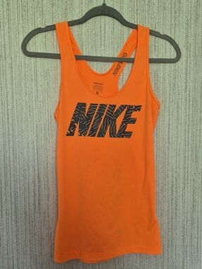 Nike Pro Size Small Orange Racerback Athletic Tank Top Stretchy Workout